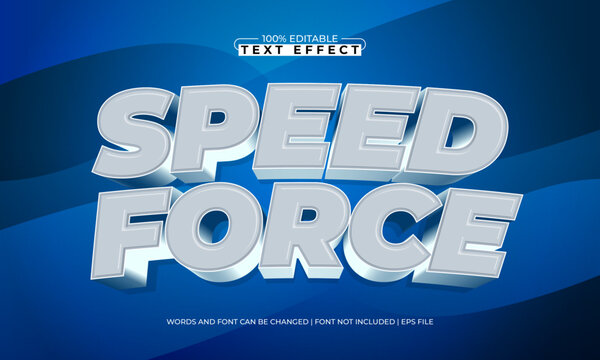Speed Force 3D Bold Racing Text Effect - Editable Speed EPS
