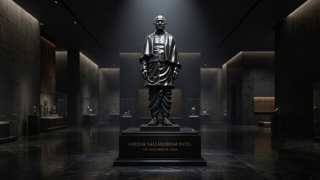 Premium Dark Stone Sardar Patel Sculpture