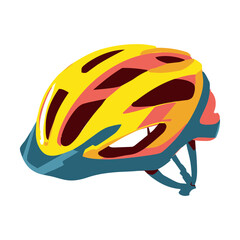 Fototapeta premium Colorful bicycle helmet vector illustration