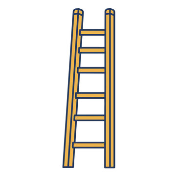 Orange and blue ladder vector illustration