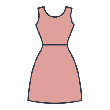 Pink sleeveless dress vector illustration