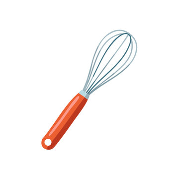 Red and gray kitchen whisk vector illustration