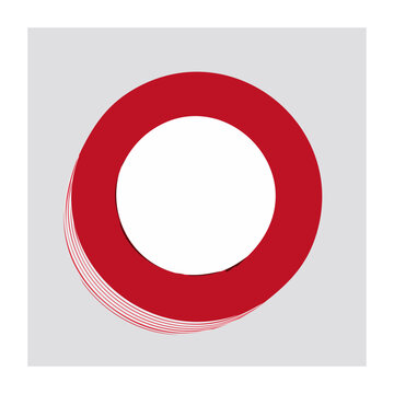 Red and white target circle isolated