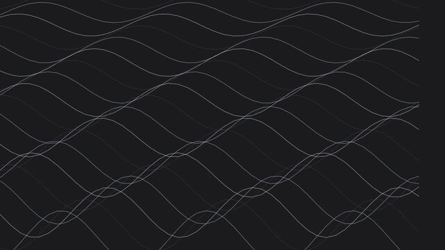 Abstract minimalist wave pattern background, smooth flowing sine lines motion dark digital texture for modern projects