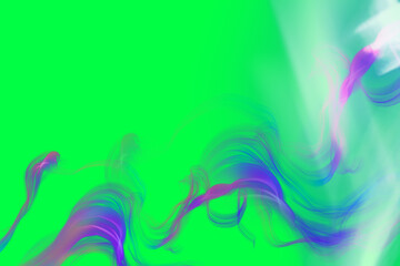 Obraz premium Purple smoke on green screen background