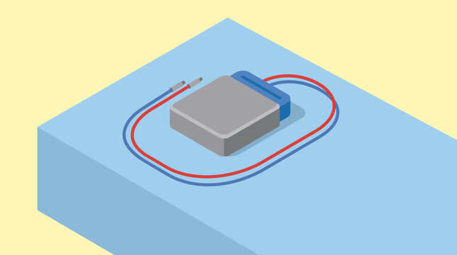 Cardiac Pacemaker Device Isometric Illustration
