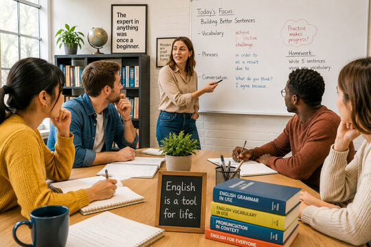 English Teacher Giving Lesson In Classroom
