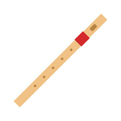 Flute cartoon vector. flute isolated on white background, © Supakorn