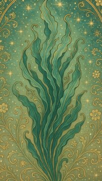 Mystical botanical art illustration