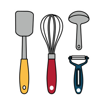 Flat Vector Kitchen Utensils Set