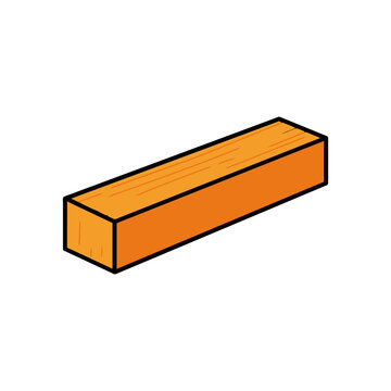 Orange wooden plank vector illustration