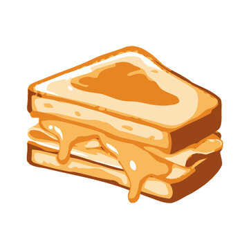 Peanut Butter and Jelly Sandwich Vector Illustration