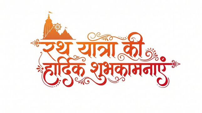 Calligraphy Logo concept design for Rath yatra festive background design.