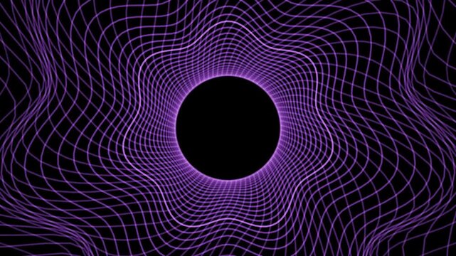 Vibrant Purple Grid Pattern with Black Hole