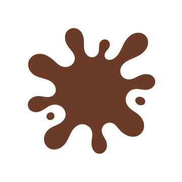 Brown mud splatter vector icon