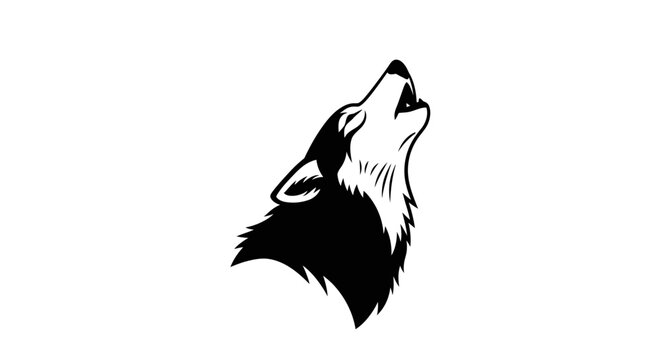 Wolf howling at the moon animal.