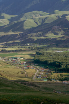 Tianshan alpine grassland and mountain valley scenery, Ili Xinjiang China