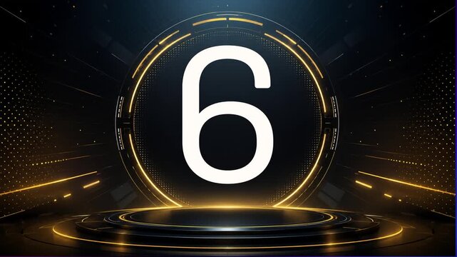 Abstract Technology Countdown Animation 10 to 1 Seconds with HUD Elements