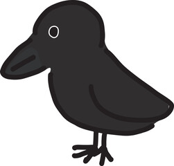 Naklejka premium 手書きの可愛いカラスのイラスト素材