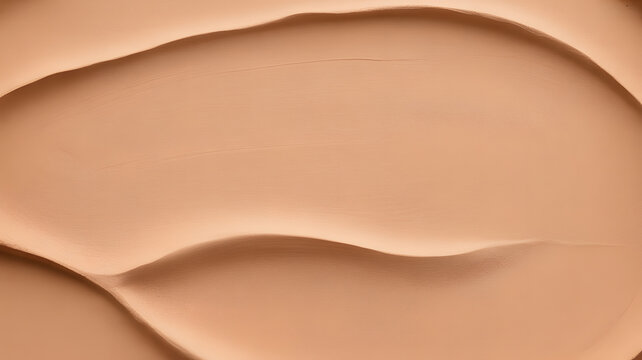 Smooth beige foundation makeup swatches on a neutral background for cosmetic product advertising and beauty marketing campaigns with natural lighting and soft shadows.