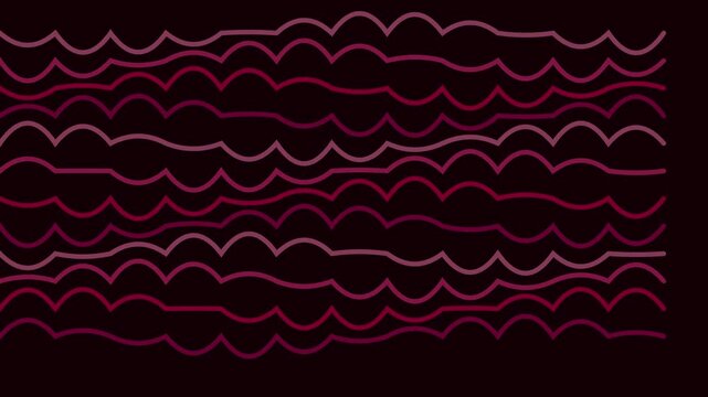 Minimalist abstract wavy lines animation, seamless looping pink wave pattern background, waves