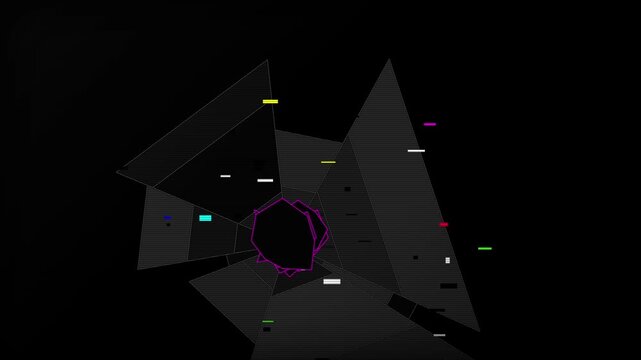 Shattered Polygon Glitch distorted display screen 