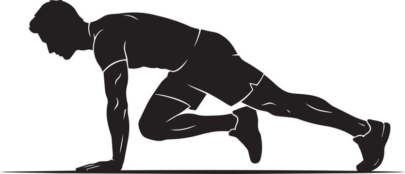 Fitness Workout Exercise and Artificial Intelligence Technology Silhouette Vector Collection
