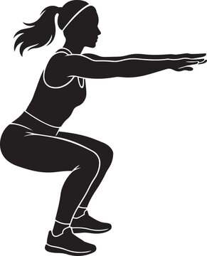 Fitness Workout Exercise and Artificial Intelligence Technology Silhouette Vector Collection