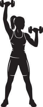 Fitness Workout Exercise and Artificial Intelligence Technology Silhouette Vector Collection