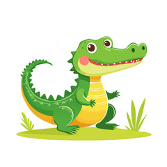 Naklejka premium Cute cartoon crocodile vector illustration