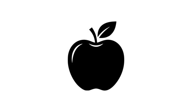 Black Apple Logo Style Vector Illustration for Health and Wellness Design