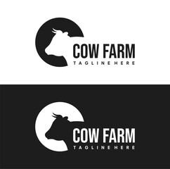 Cow Farm Logo Design template Illustration Vector © Luh