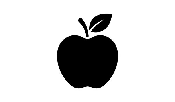 Black Apple Logo Style Vector Illustration for Health and Wellness Design