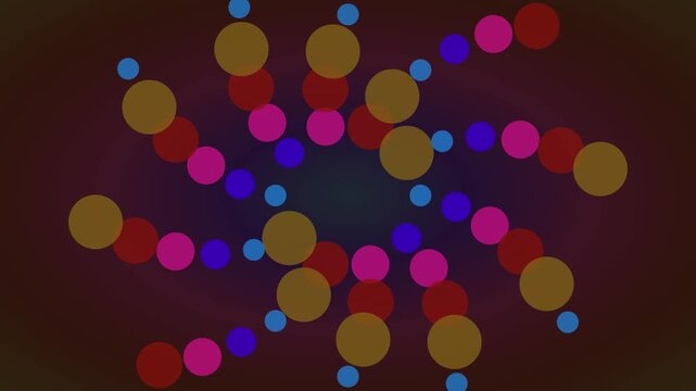 Abstract spiral motion background, with rotating colorful, circles and dynamic, light patterns