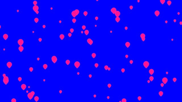 Map pin animation floating on blue background for location tracking