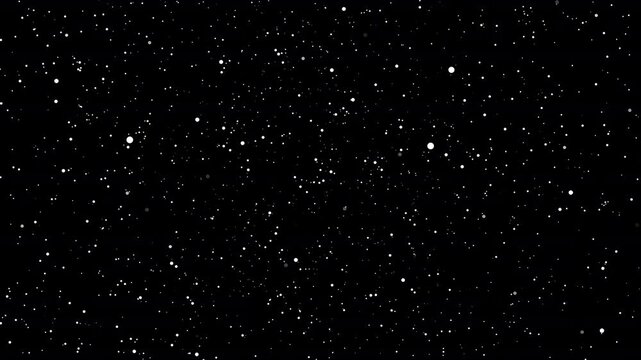 Motion particles looping shinny stars animation on black background. with galaxy sky twinkling light in the space seamless 4K video