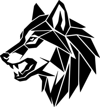 Geometric Wolf Head Silhouette Vector Illustration and Modern  Logo Icon