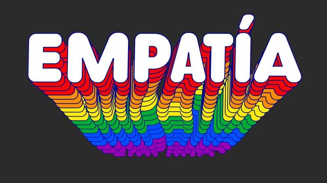 Animaci&oacute;n de Texto Empat&iacute;a con Efecto Arco&iacute;ris Retro Extruido - Gr&aacute;ficos en Movimiento Widescreen