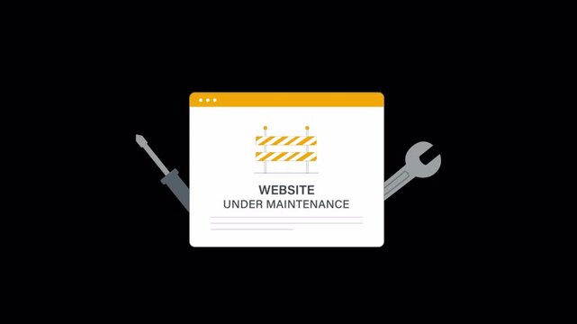 Website Under Maintenance Concept Animation - Transparent