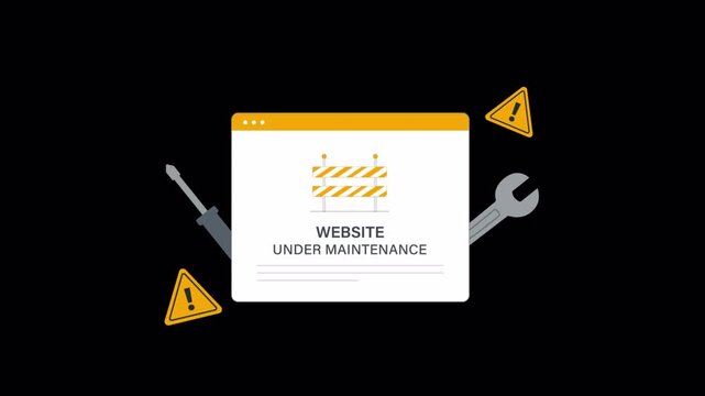 Website Under Maintenance Concept Animation - Transparent