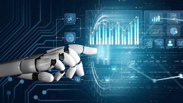 AI-generated interface showing seamless data integration from cloud and database into automated analytics dashboard for business insights and performance monitoring Marrow
