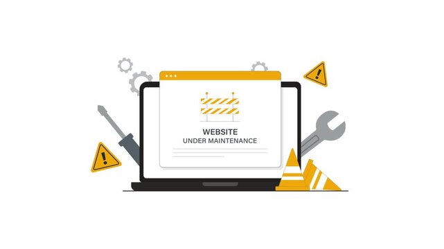 4k Website Under Maintenance Concept Animation