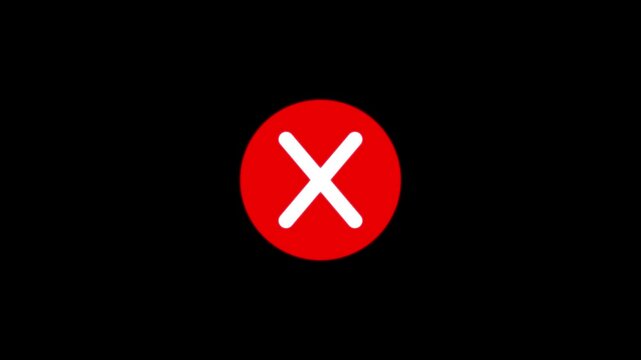  circle with white cross symbol motion graphic animation on black background isolated