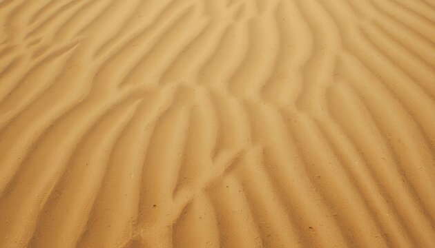 Rippling Desert Sand Dunes: A close-up view of wind-swept sand dunes in a desert, showcasing the natural texture and patterns formed by the wind.