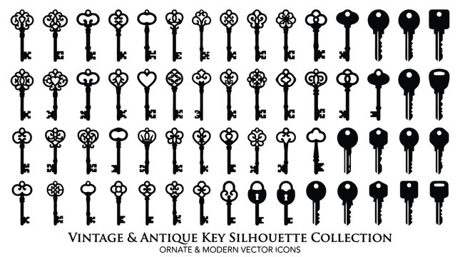Vintage antique old keys collection