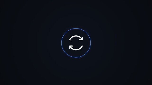Refresh icon animation with a rotating arrow symbol in a circle