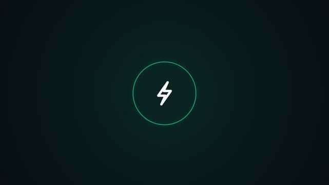 Lightning bolt icon inside a glowing circle for digital interface