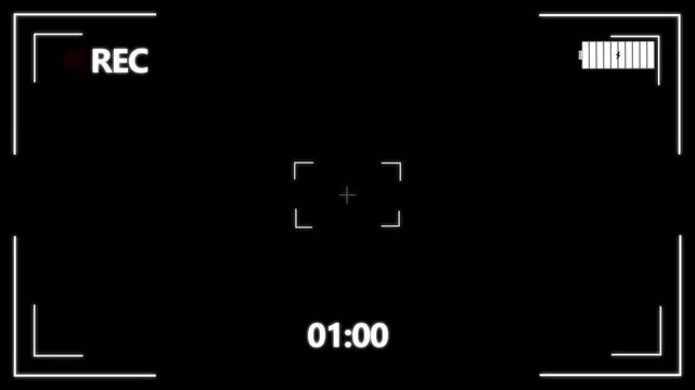 smartphone camera recording interface with viewfinder overlay and green screen background. 4k camcorder recording screen animation with live focus frame and digital ui elements