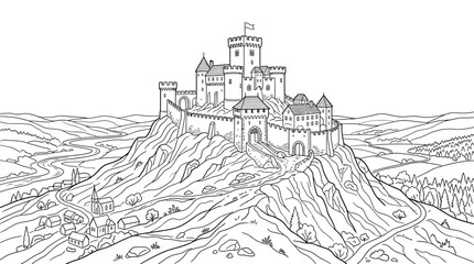 Medieval Castle on a Hilltop Fortress. © zulvida