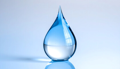 Fototapeta premium Single clear water drop suspended mid-air, pristine liquid, purity and refreshment, clean hydration concept